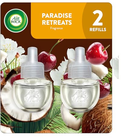 Air Wick Plug in Scented Oil Refill, 2ct, Paradise Retreat, Air Freshener, Essential Oils