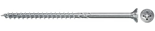 fischer PowerFast II CZP 4,0 x 70, spånskivskruv (200 st.) med partiell gänga, försänkt skruv med korsspår, skruv för träbearbetning, minskar inskruvningsmotstånd och inskruvningstid