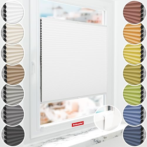 Schuette® Rollo ohne Bohren & mit Bohren 2in1 ● Tag & Nacht Doppelrollo Kollektion: White Snow (Weiß) ● 65 x 230 cm (Breite x Höhe) ● Suprafix Klemmrollo = Klemmfix 2.0 ● 60s Montage mit Video