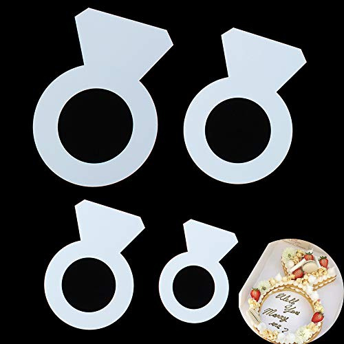 RAYNAG Set of 4 Diamond Cake Stencils Baking Templates Plastic Sheet Flat Bread Stencil Template 8/10/12/14 Inch Decor Stencil