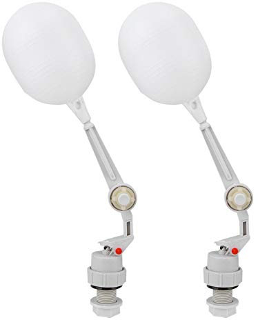 Schwimmerventil, 2 Stück Wassertank aus Kunststoff, Kugelhahn mit Schwimmer, automatisches Füllventil für Pferdevieh