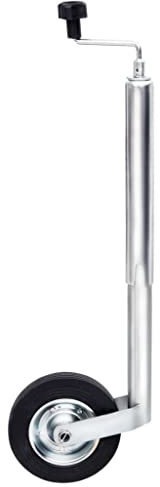 vidaXL Rueda Jockey para Remolque, Rueda de Apoyo para Caravana, Elevador de Automóviles Portátil, Rueda de Goma Maciza, Acero Galvanizado 48 mm