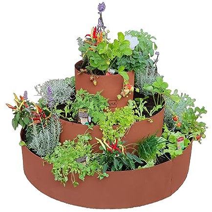 UNUS Garden - Spirale per erbe aromatiche in ruggine, rotonda, per terrazzo e giardino, 3 livelli, Ø 40 cm, 80 cm, 120 cm, in metallo, effetto ruggine