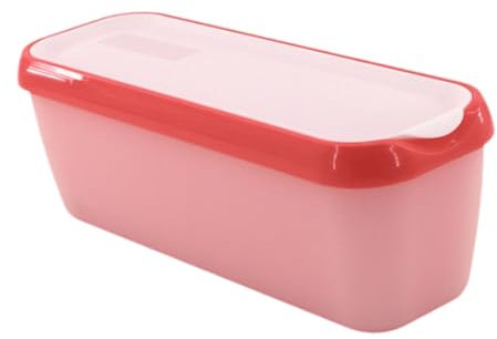 Récipient à Crème Glacée Hermétique avec Couvercle - Grande Boîte de Stockage pour Yaourts et Desserts Faits Maison, Bacs à Glace, Rose Rouge