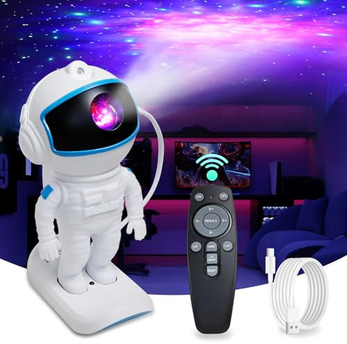 Astronaut Projektion Lampe Led Weltraum Nachthimmel Lichtprojektor Lampe Mit Timer & Fernbedienung Sternenhimmel Projektor Einstellbare Helligkeit & Geschwindigkeit 360°Rotation für Kinder &Erwachsene