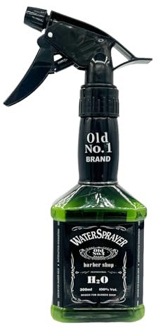 Eson Hair Water Spray Bottle 300ml, Whisky Style Spray Bottle for Hair, Barber Salon Hairdresser, Mist Sprayer,Retro Stylish, Empty Refillable Sprayer for Shaving and Cleaning 300ml (Green)
