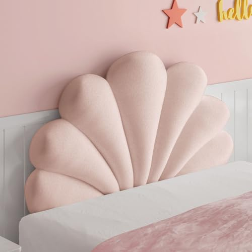 Cabecero de concha para cama de 140 a 160 cm, cojín de pared, decoración infantil, algodón PP suave, acolchado para dormitorio, para sentarse, decoración de habitación