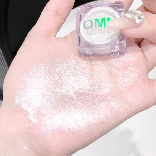 KARLOR Diamond Highlighter Puder, Gesicht Highlighter Pulver fein Glitzer Puder Highlighter Makeup perlmuttartig funkelnd zart Highlight Powder für Nase Augen Schlüsselbeins(01#Silber)