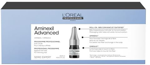 L'Oréal Professionnel, Cura anti-caduta dei capelli, riduce la caduta dei capelli dalle 6 settimane e ridensifie, Roll-On per uomo e donna, senza silicone, 42 x fiaschetta 6 ml