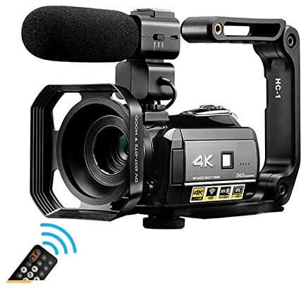 BGAZA 4K Night Vision Video Camera Videocámaras Profesionales Digital Zoom Vlog Cámaras for Blog