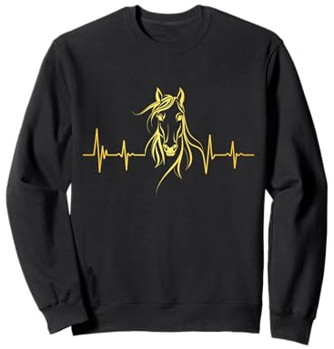 Horse Heartbeat para Hombres, niños, Mujeres, Vintage, equitación Sudadera