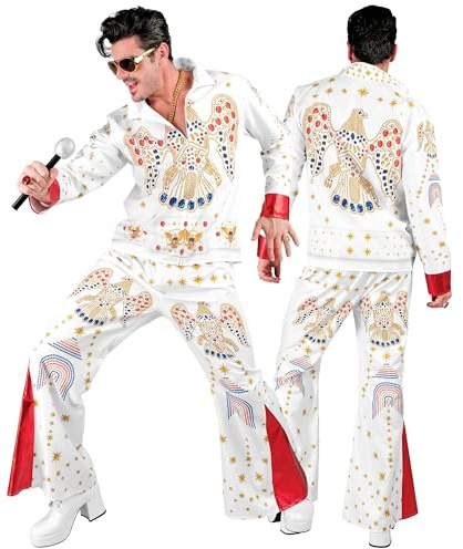 W WIDMANN MILANO Party Fashion - Costume « King of Rock’n’roll » | Ensemble 2 pièces avec haut et pantalon, tenue des années 50 pour le carnaval, les soirées à thème et les spectacles