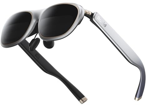 Rokid Max 2 AR Brille Silbrig, 215 Micro-OLED Display, Myopia Adjustable (0-600D), kompatibel mit Android und PC/ROG/Steam, 120Hz, 50° FOV und 600nits Leuchtdichte