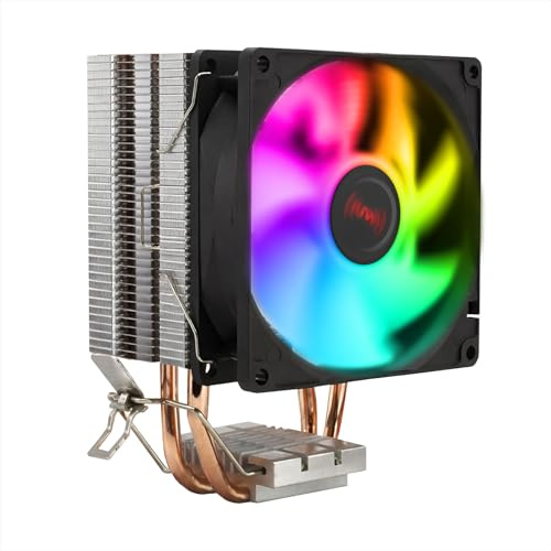 Nuwo Frost Dissipatore CPU Ad Aria TDP 95W | 2 Heatpipe Contatto Diretto | Ventola 90mm LED FRGB | Altezza 132mm | LGA 1700 1200 115x AM5 AM4 AM3 | Upgrade Dissipatore Stock