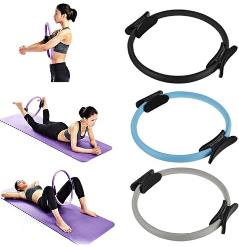 Pilatesring för kvinnor med halkfria grepphandtag bentoning inre lår bäckengolv träning yoga cirkel hem gym fitnessutrustning