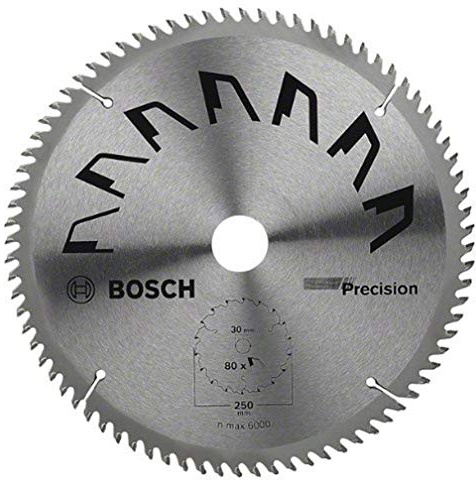 Bosch 1x Kreissägeblatt Precison (Sägeblatt für Holz, Ø 250 x 3.2/2.2 x 30 mm, 80 Zähne, ATB, Zubehör Kreissäge)
