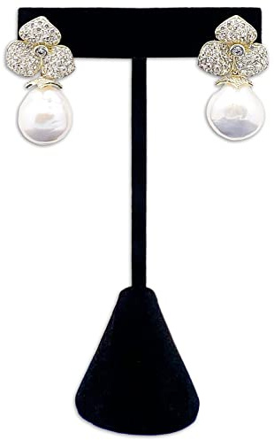TheDisplayGuys - 4-3/4 T-Bar Jewelry Display Tower - Black Velvet - Earrings Holder/Bracelet Stand (Single)
