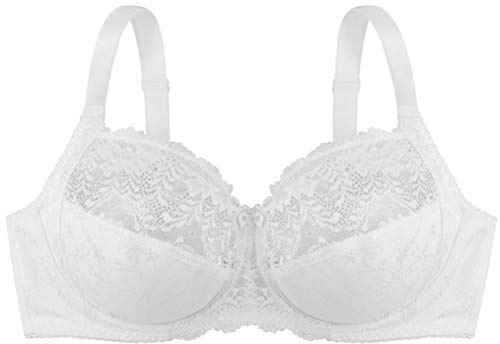 Dorina Women's Philippa UnlinedBra Full Cup with Wire Curves Fit Lingerie Bra - D15006 - White - 80E