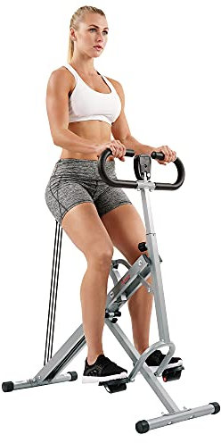 Sunny Health & Fitness Machine de rameur et de Squat assisté avec Mouvement de Cheval - Équipement d'entraînement Complet du Corps pour Salle de Sport à Domicile - Modèle n° 077S