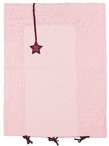 Housse de matelas à langer blush/prune pois or