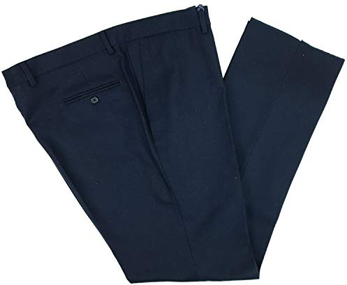N+1 Pantalone Uomo Classico Fresco Lana Senza Pens Elegante Drop 6 48 50 52 54 56 58 60 (46 - Blu)