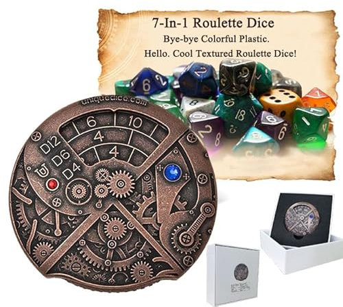 7-in-1 Roulette DND Würfel Set, Hohle Dungeons und Drachen Würfel, Präzision, Frische, Polyederhohle Rollenspiel D und D Starter Würfel für D&D, Tabletop RPG