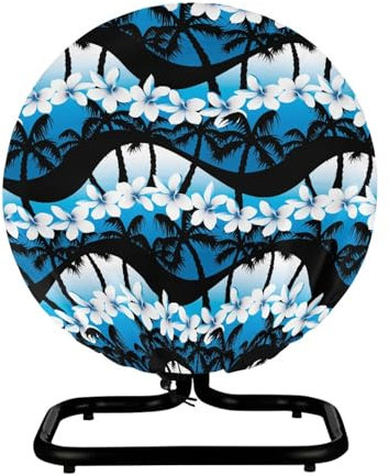 SCRAWLGOD Floral Palm Tree Industrial Fan Cover, Waterproof Outdoor Fan Covers for 18-20 Inch Wall Mount Fan and Pedestal Fan, Heavy Duty Oxford Dustproof Fan Cover