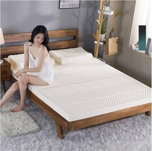 Atmungsaktive Matratzenauflage aus 100 % Naturlatex, dicker 5 cm/7,5 cm/10 cm Memory-Schaum, langlebig, nicht zusammenklappbar, bequeme Schlafunterlage für alle Bettgrößen