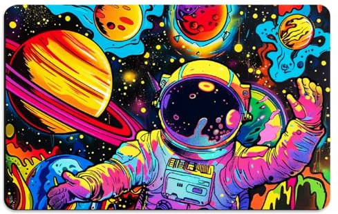 Peacoblue Funda adhesiva para tarjeta de crédito y débito de astronauta, impermeable, resistente a los arañazos y atractiva, 4 estilos para tarjetas de crédito, débito, transporte