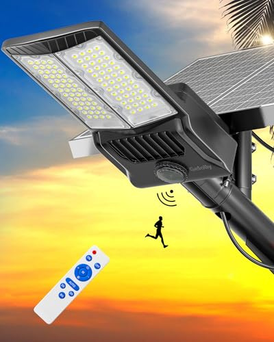 Gefolly Lampione Solare LED Esterno, Led Lampioni da esterni, 6500K Luz de Seguridad Jardín, IP67 Impermeabili Lampioni da Esterni per Cortile, Giardino(SL-8500W,500000LM)