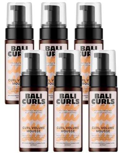 Bali Curl Volume Foam - Espuma para rizos ligeros - Espuma rizada aireada para cabello voluminoso - Espuma para el cabello para un agarre extra y resultados de peinado suaves (6 x 150 ml)