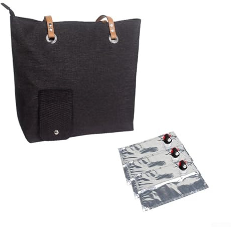 Bulevisiter Sac fourre-tout isotherme pour voyage et camping, 33 x 32 x 10 cm en polyester avec intérieur étanche, pour 2 bouteilles ou boissons de 1,5 l