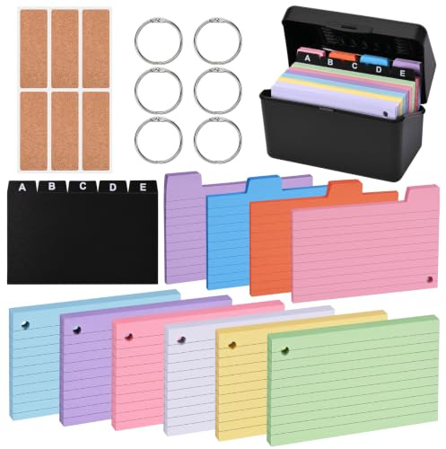 Kit de Tarjetas de Memoria con Estuche Negro para Fichas de Estudio