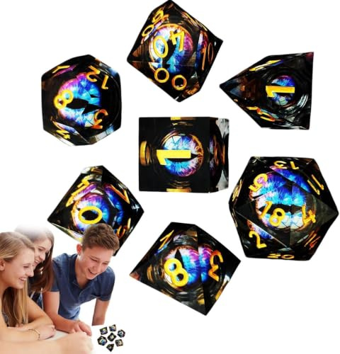 Mini Dice Set - 7 Piece RPG Set, Role Play Dice