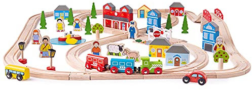 Bigjigs Rail Holzeisenbahn Set Stadt und Land