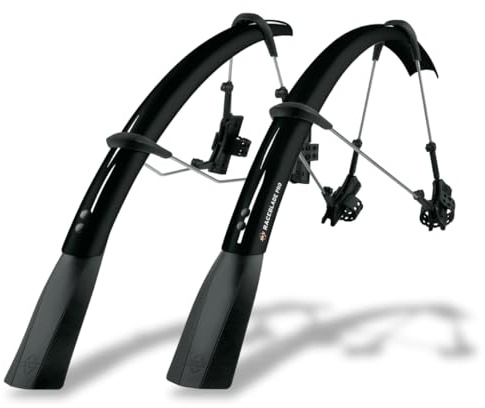 SKS GERMANY RACEBLADE Pro Set de Garde-Boue, idéal pour Les vélos de Course (Accessoire Super léger avec Spoiler Extra Long, Fixation Quick-Release, avec Baleines et matériel de Fixation), Noir