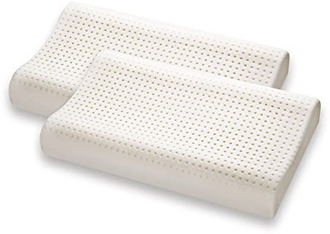 Marcapiuma - Coppia di Cuscini modello Slow Memory Doppia Onda con fodera 100% Cotone Guanciale Memory Ortopedico contro dolore cervicali Dispositivo Medico Detraibili 19% dalle tasse Made in Italy