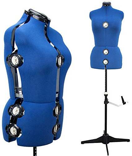 Maniquí de costura ajustable para mujer con 13 ruedas de precisión, talla 42 a 50, cintura ajustable para pecho, cintura, cadera, cuello, ideal para proyectos de costura y exposición