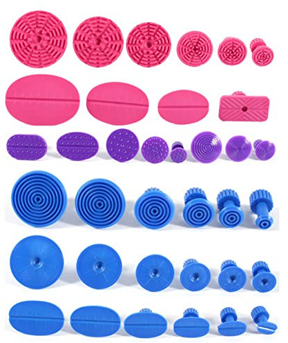 Extracteur de Débosselage de Voiture Ventouse Puissante, 36 Pièces Onglets D'extracteur Carrosserie Outil de Débosselage Sans Peinture, Ensemble D'outils de Réparation de Dent