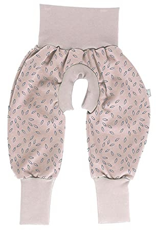 iobio Crawlers EasyFree Splitpants - Windelfrei Schlitzhose aus Bio Baumwolle für EasyFree Windel (74/80, Beige Leaves)