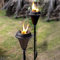 Gartenfackel Große Flamme - Deco Home Garten Fackel 2er Set | Citronella Garten Außen/Terrasse Außenbeleuchtung Fackel für Party Terrasse Weg mit Spikes und Deckklemme | Karamell Schwarz