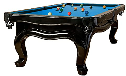 Billiard-Royal biljardbord poolbord modell Piano 9 fot. med högkvalitativt K-55-bandgummi och fritt tygval, tygfärg: Simonis 760 Tournament Blue