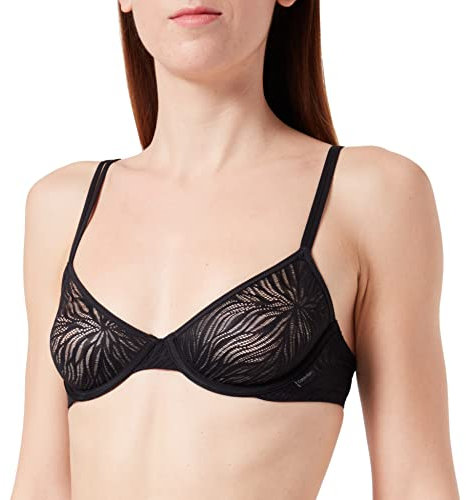 Calvin Klein Women Unlined Demi-Cup Bra with Underwire, Black (Black), 34C