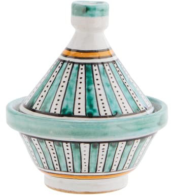 Generico MADAM STOLTZ Tagine en grès décoré à la main vert/orange FEZ MAROC