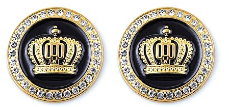 Großes Kronen-Emblem, Auto-Aufkleber, Strasssteine, Auto-Aufkleber, Auto-Außenzubehör für Auto, SUV, LKW, Motorrad (Gold, Schwarz)