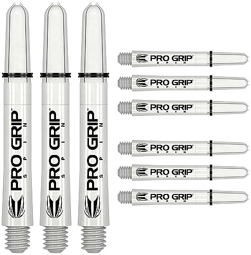 Target Darts 3 x Sets di Bianco PRO Grip Spin Steli di dardo Medio - 9 Alberi per Freccette in Totale