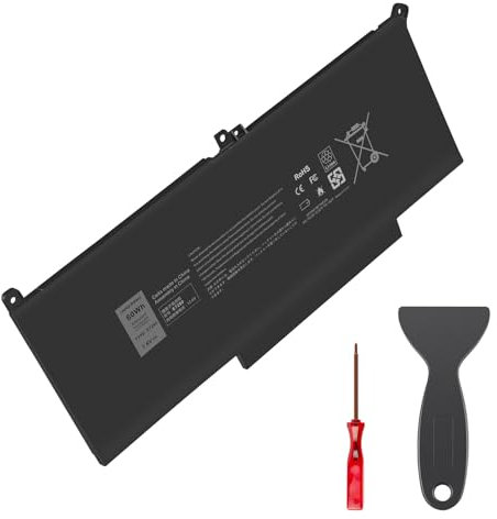 PASUKTER 60Wh F3YGT E7280 Ersatz Laptop Akku Kompatibel mit Dell Latitude 12 7000 7280 7290 13 7380 7390 P28S001 P29S002 14 7480 7490 E7480 E7290 DM3WC 2X39G KG7VF V4940 451-BBYE 453-BBCF(7.6V)