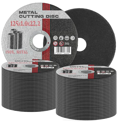 50x Skärskivor Kapskivor Metall 125 mm x 22,2 x 1,0 mm Metallskärskivor Rostfritt Stål Plåt Vinkelslipar Elverktyg Vinkelslip Flexskivor Tunn