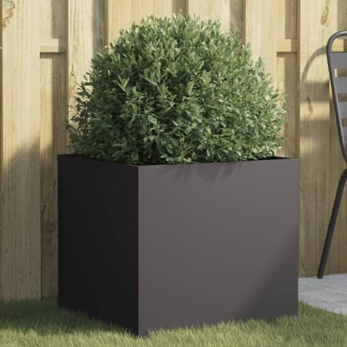 Xichuzi Jardinera de Acero Laminado en frío Negro 49x47x46 cm, Huerto Urbano Terraza, Jardineras Exterior, Jardineria Maceteros, Mesa De Cultivo, Huerto En Casa - 841559