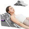 Gxpjycfob Coussin de Lecture, Coussin Triangulaire Réglable, Oreiller de Reflux Ergonomique avec Support Arrière, Coussin Incliné pour Lit et Canapé, 50 × 50 × 30 cm Blanc Gris